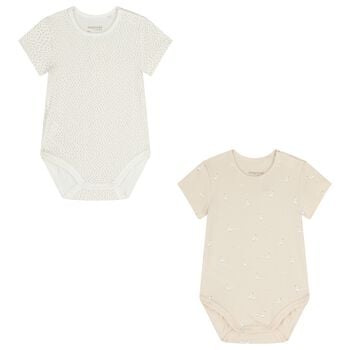 Ivory & Beige Bodysuits ( 2-Pack )