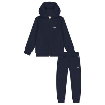Boys Navy Blue Logo Tracksuit