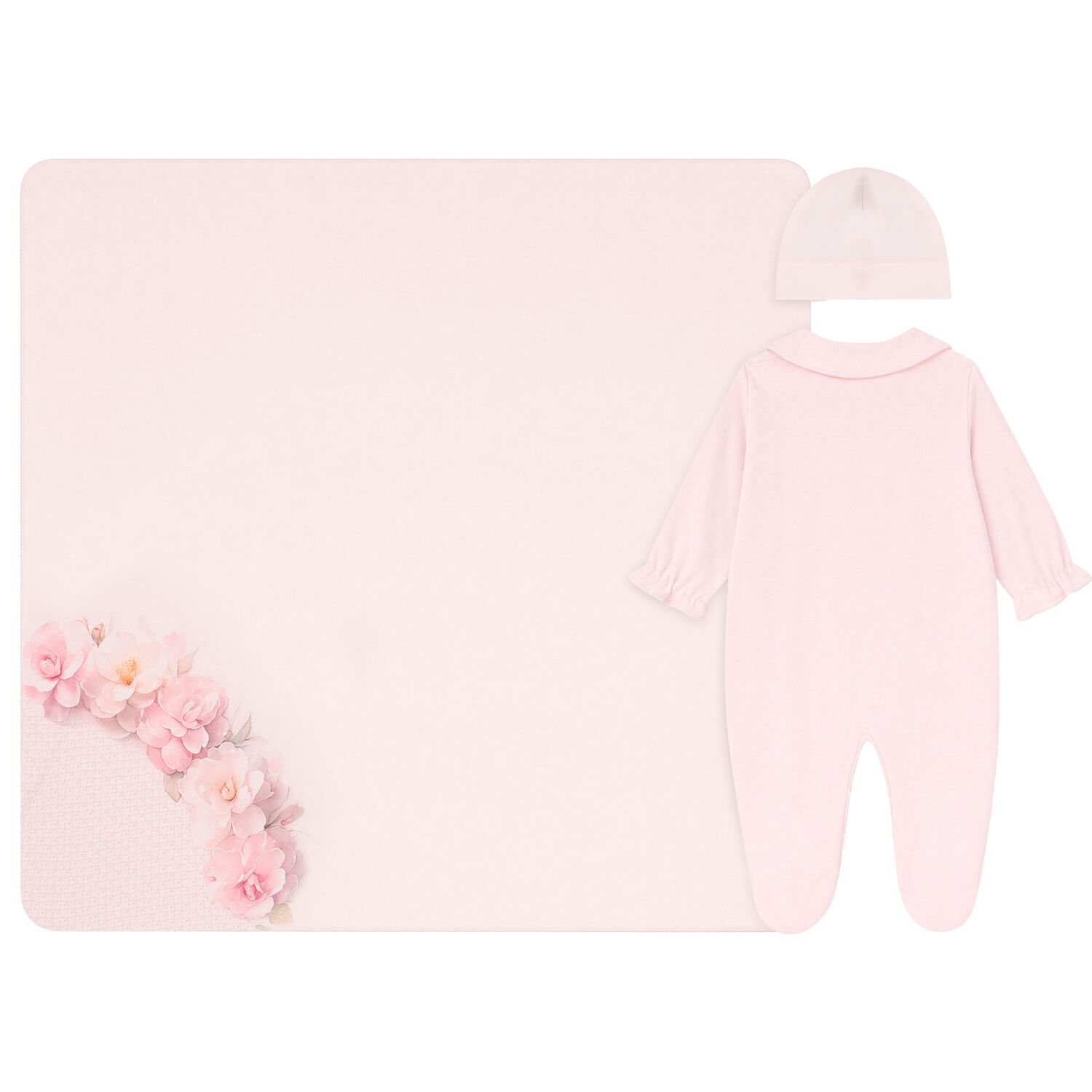 Baby Girls Pink Floral Babygrow Gift Set, 1, hi-res