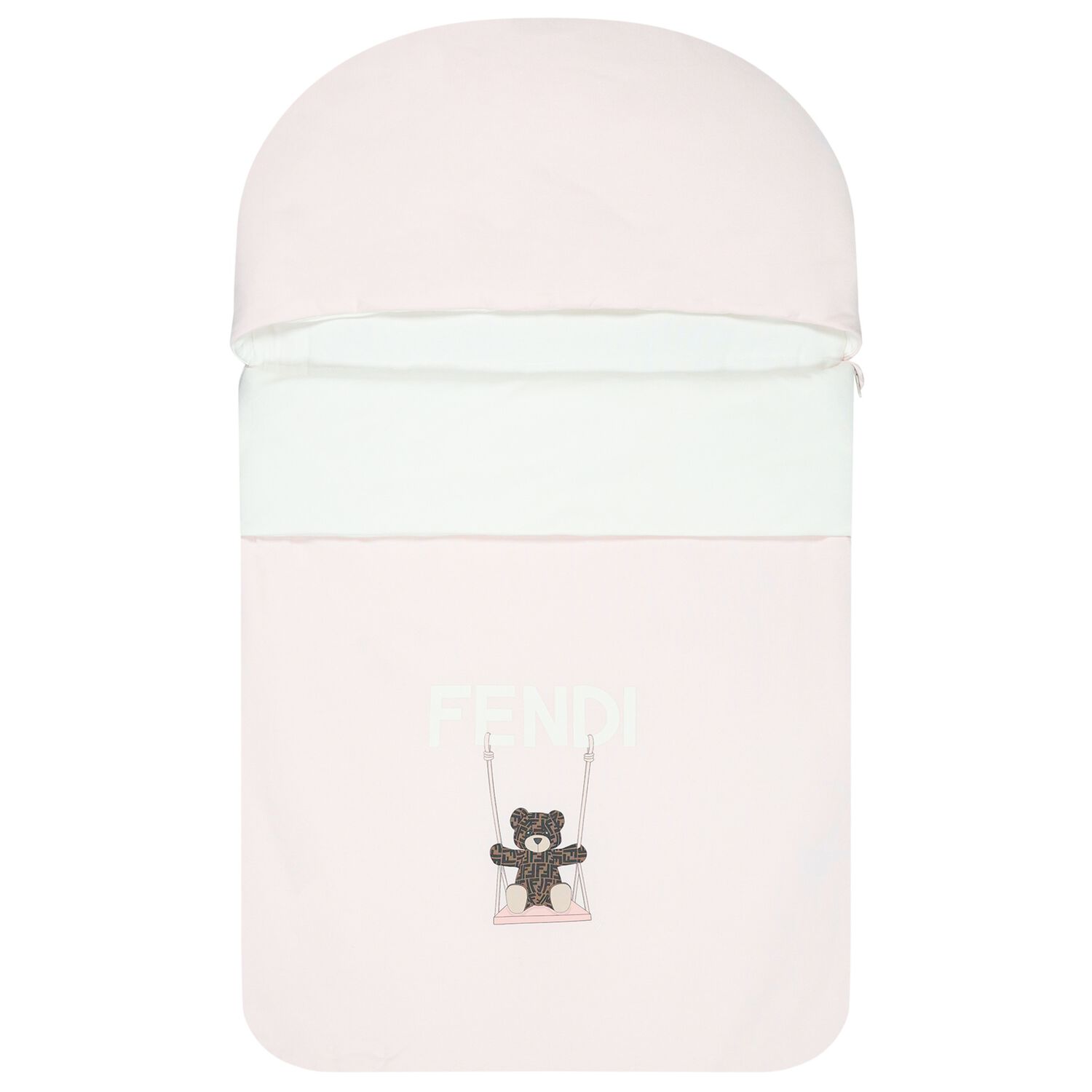 Baby Girls White & Pink Teddy Bear Logo Nest, 1, hi-res