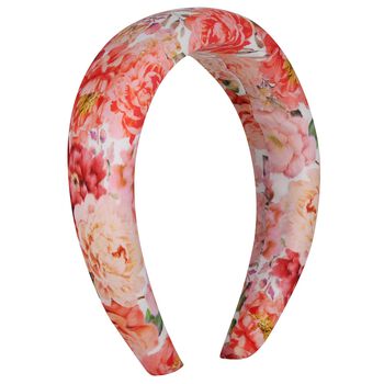 Girls Pink Floral Padded Headband 
