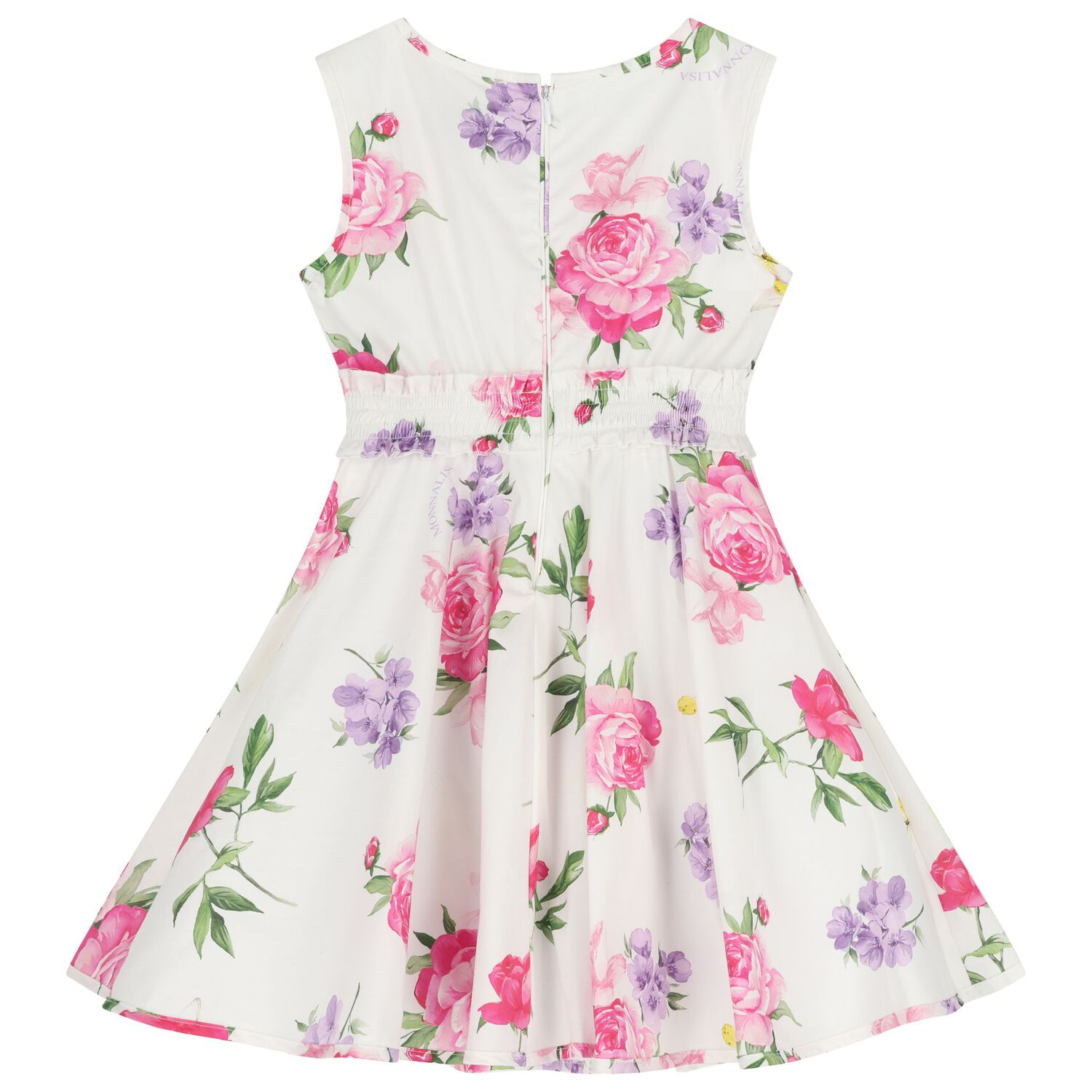 Girls White Floral Dress, 3, hi-res