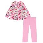 Girls Pink Logo Leggings Set, 1, hi-res