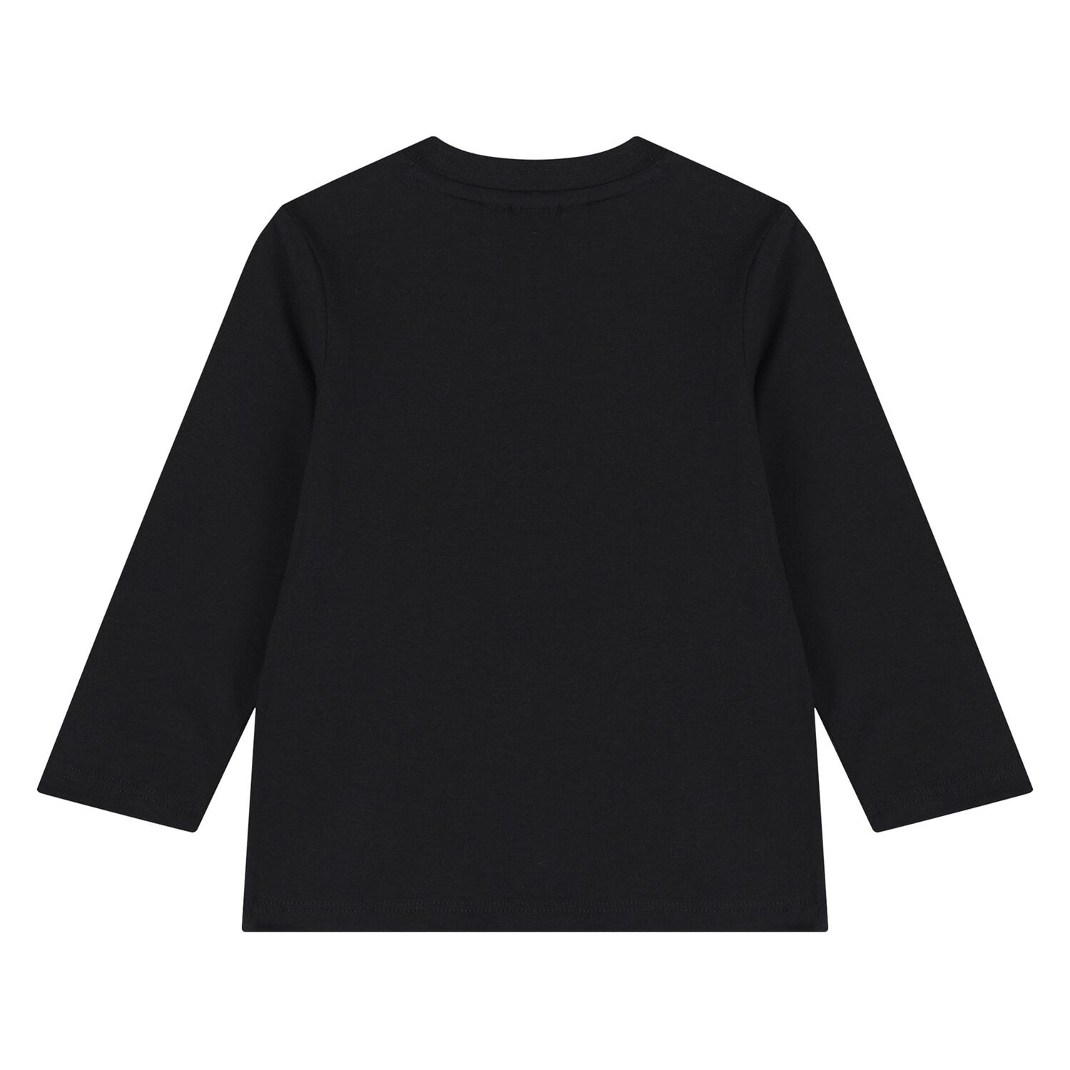 Younger Boys Black Logo Long Sleeve Top, 1, hi-res