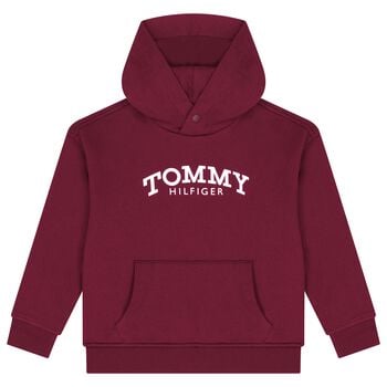 Boys Red Logo Hooded Top