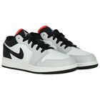 White, Grey & Black Air Jordan 1 Low Trainers, 10, hi-res