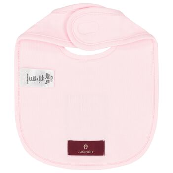 مريلة بنات بالشعار باللون الوردي للأطفال