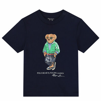 Baby Boys Navy Bear Logo T-Shirt