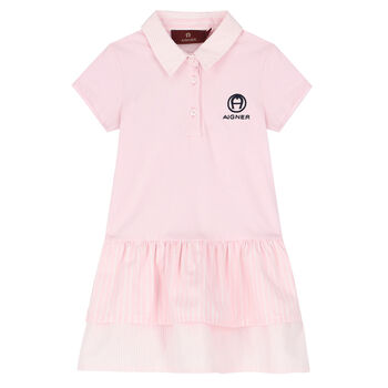 Younger Girls Pink Polo Dress