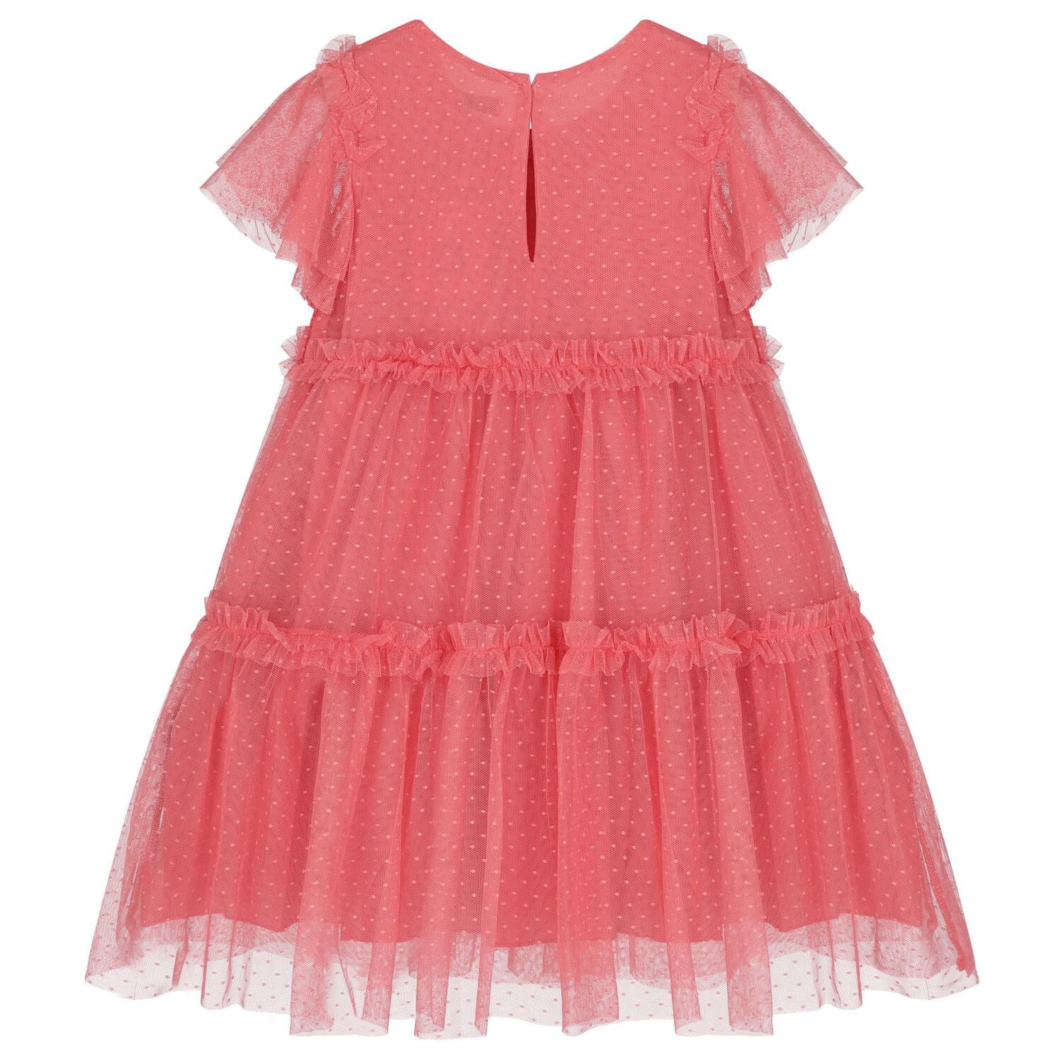 open lace back dress Mayoral-Baby Girls Pink Floral Dress main image 0