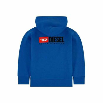 Blue Cotton Zip-Up Top