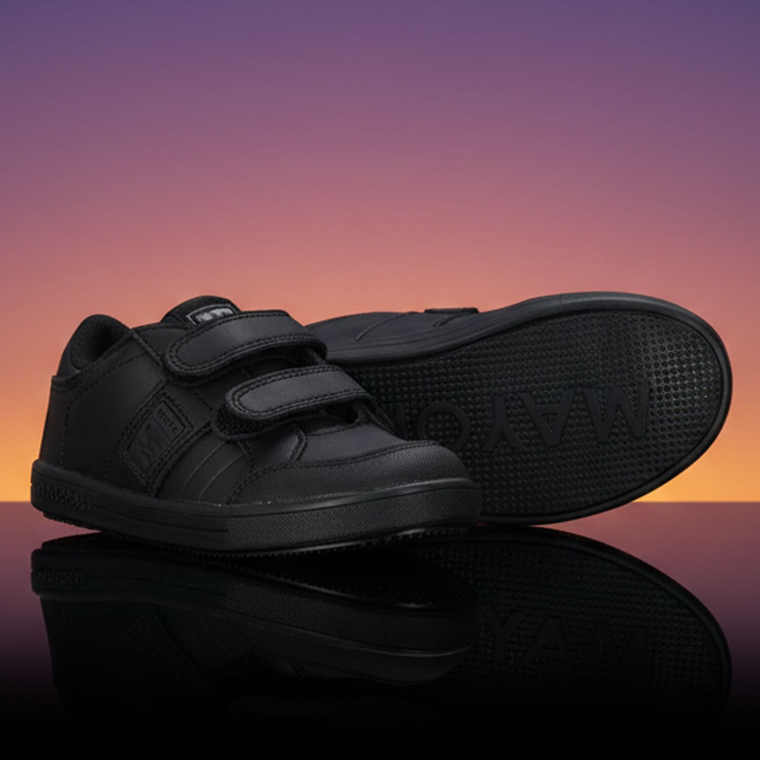 Boys Black Logo Trainers, 1, hi-res