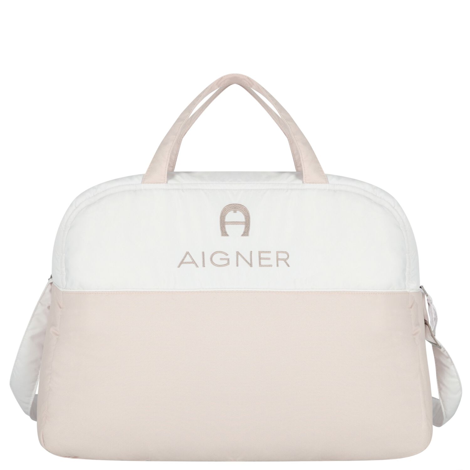 White & Beige Logo Baby Changing Bag, 1, hi-res
