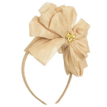 Girls Gold Bow Headband