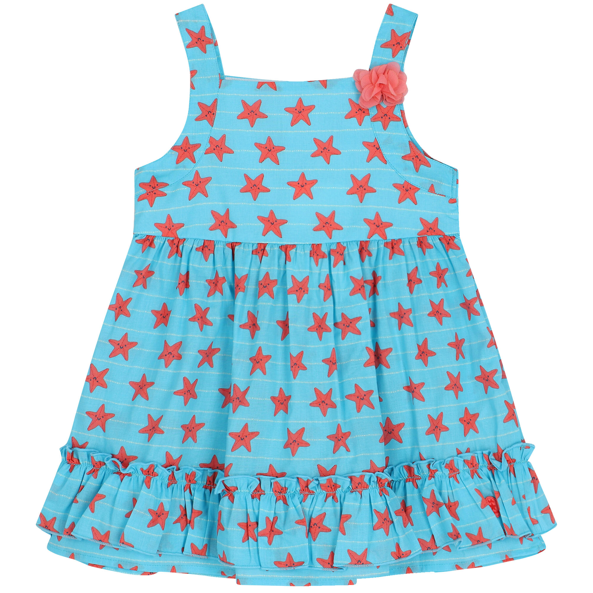 Tutto Piccolo Girls Blue Starfish Dress Junior Couture USA
