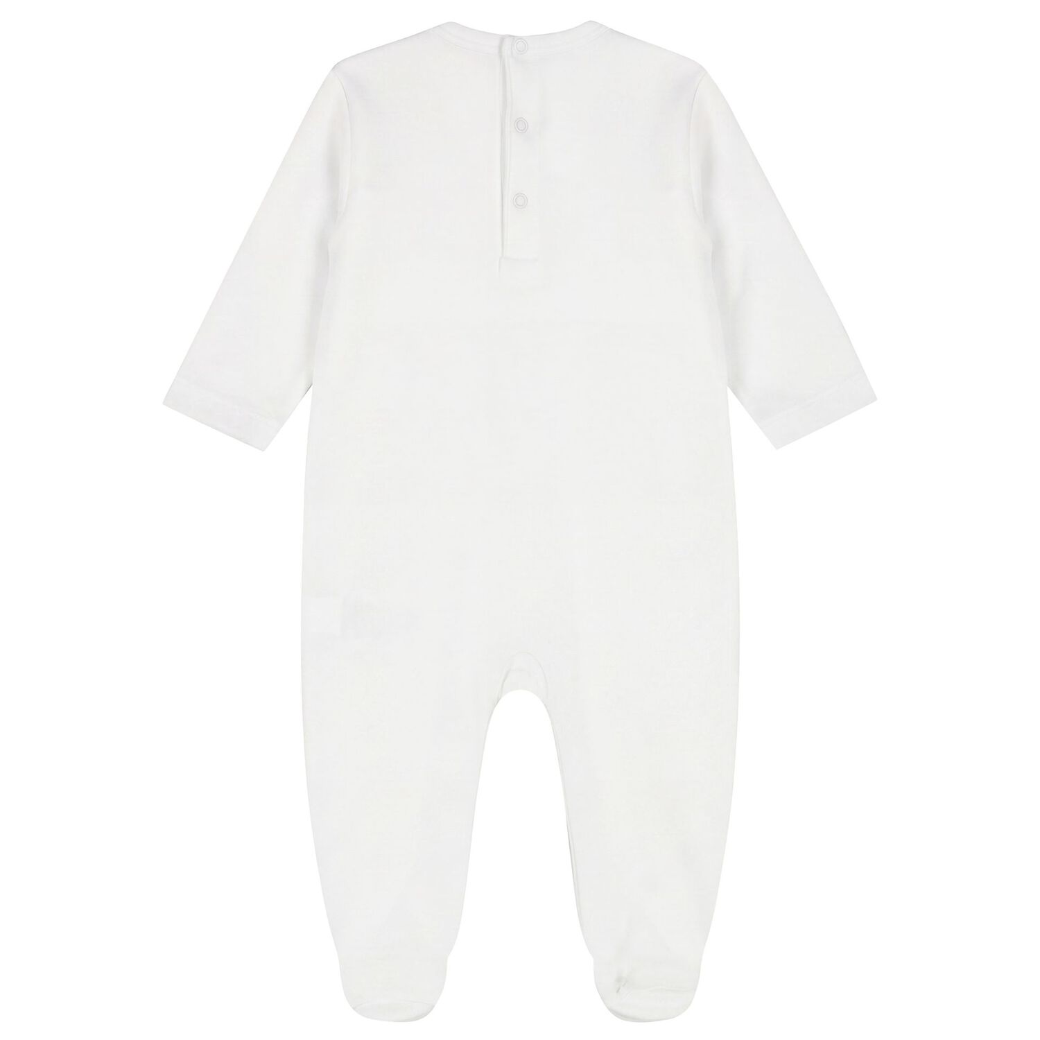 Baby Boys White & Blue Hand Smocked Babygrow, 1, hi-res
