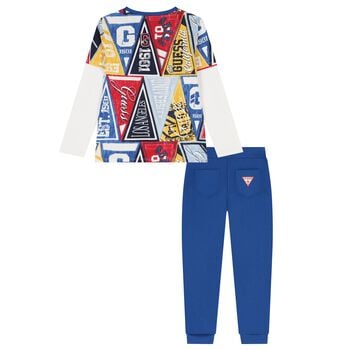 Boys Red & Blue Logo Joggers Set