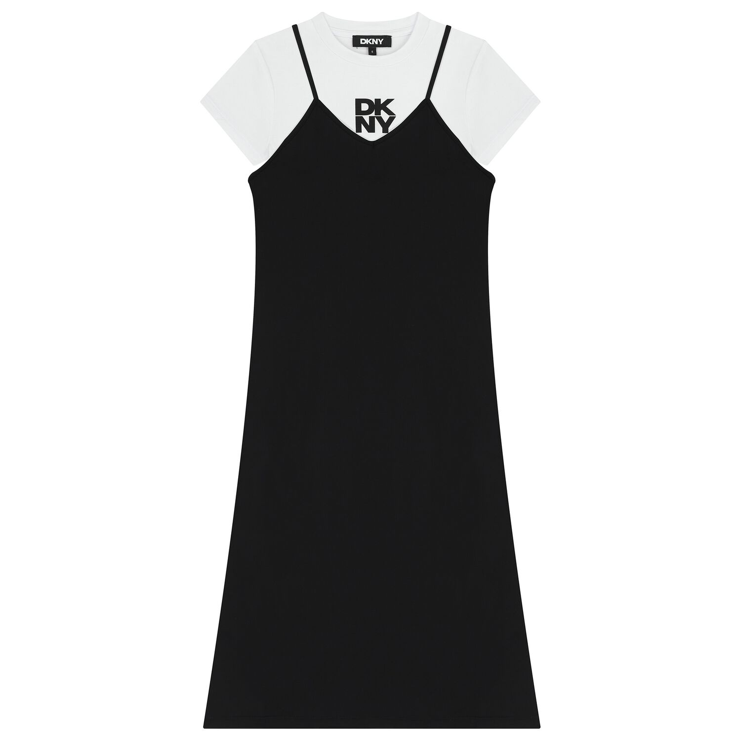Girls Mini Me White & Black Logo Dress Set, 1, hi-res