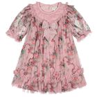 Girls Pink Floral Ruffled Tulle Isabella Dress, 2, hi-res