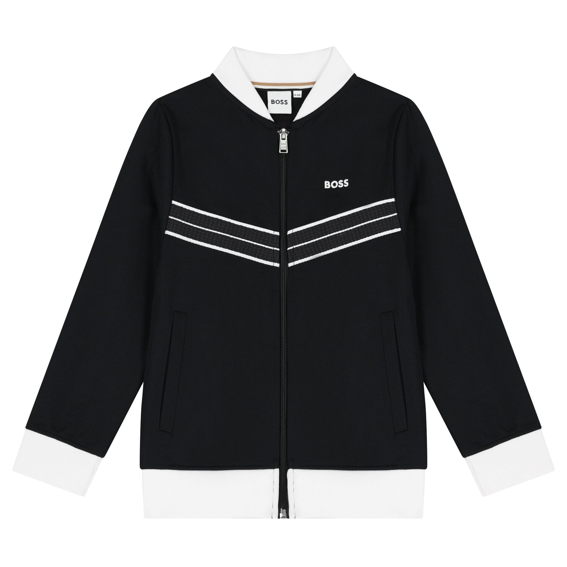 BOSS Boys Black Logo Zip Up Top Junior Couture Bahrain