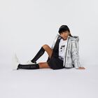 Girls Black Logo Socks, 1, hi-res