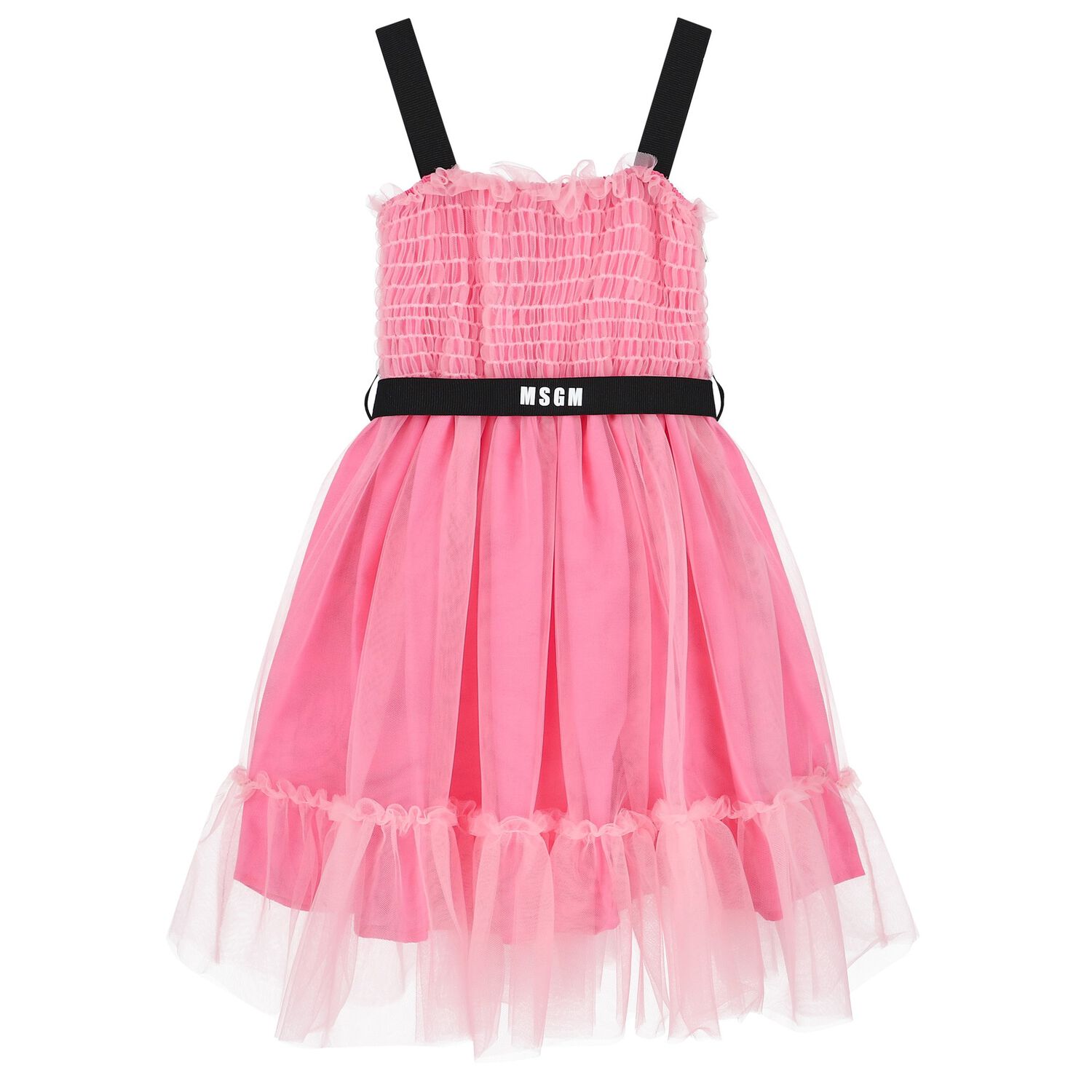 msgm pink ruffle dress MSGM: Pink Ruffle Maxi Dress