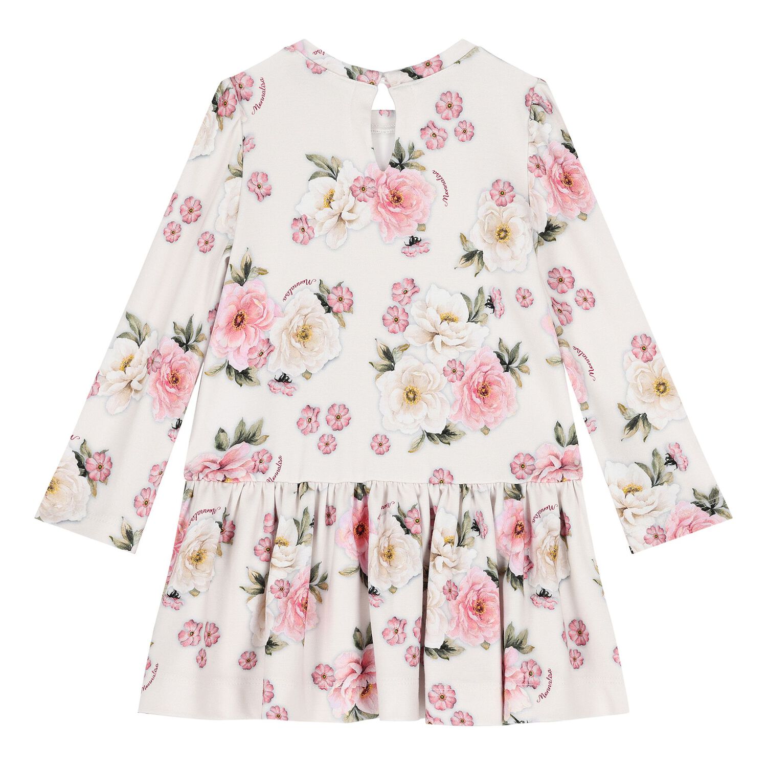 Younger Girls Ivory Floral Dress, 1, hi-res image number null