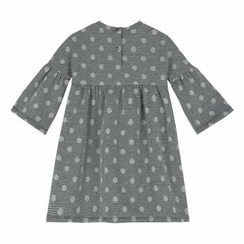 Girls Black & White Glitter Dress