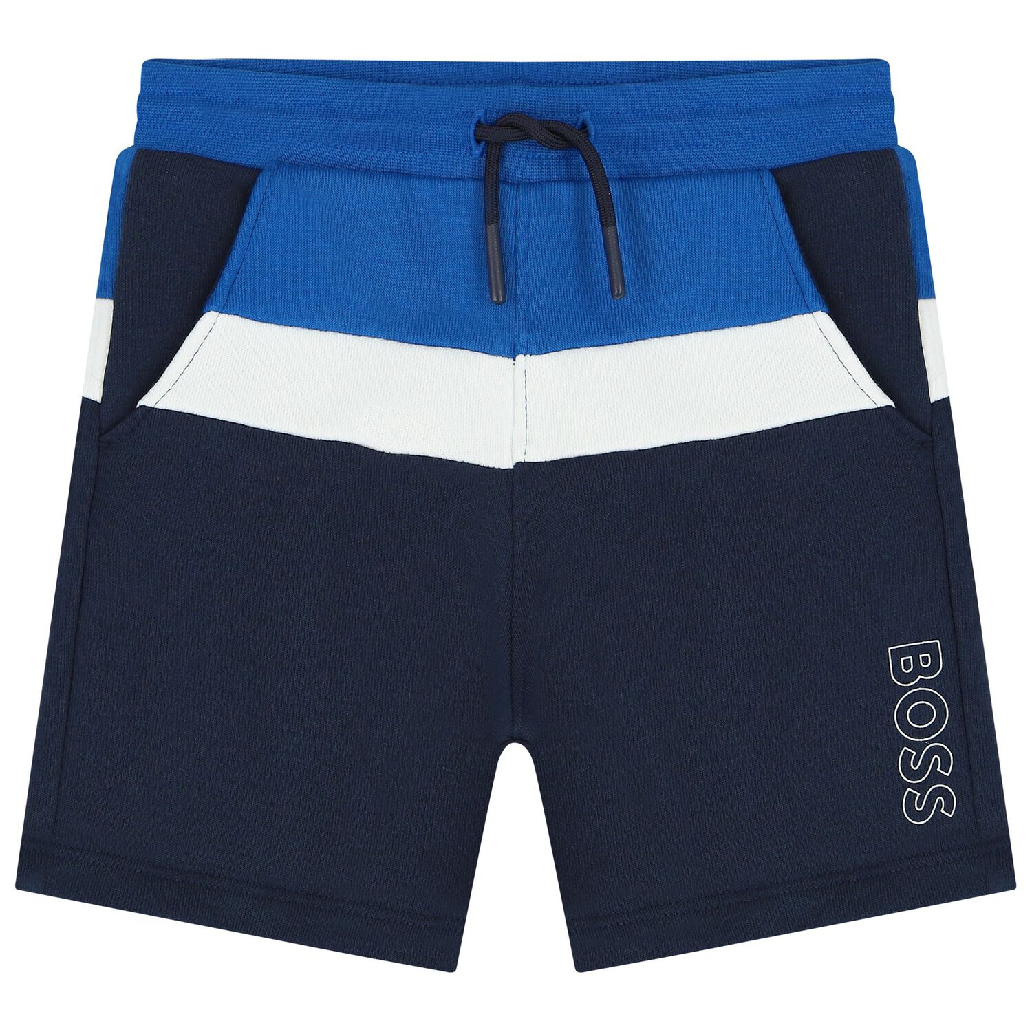Younger Boys Navy Blue Logo Shorts, 1, hi-res image number null