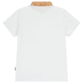 Boys White Logo Polo Shirt