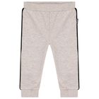 Baby Boys Beige & White Logo Tracksuit Set, 3, hi-res
