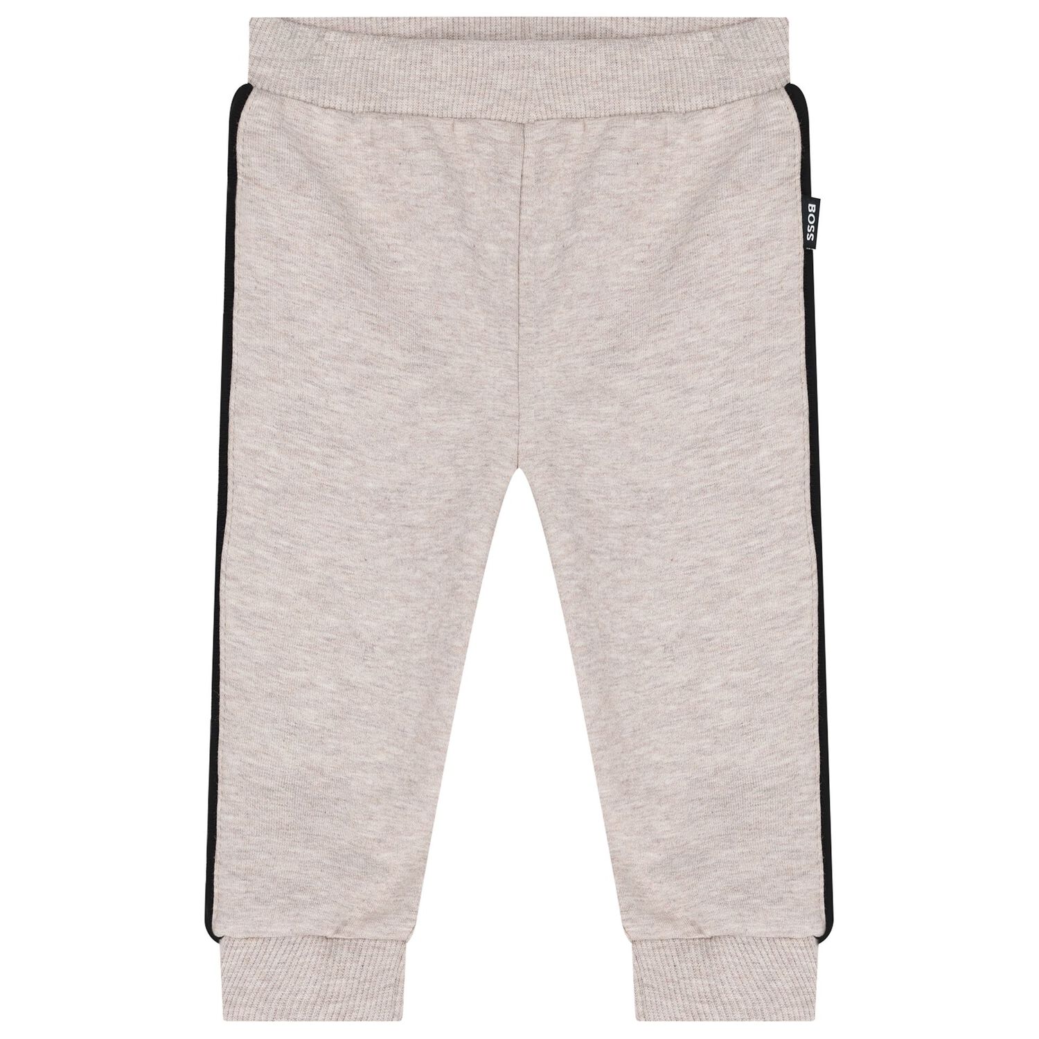 Baby Boys Beige & White Logo Tracksuit Set, 3, hi-res