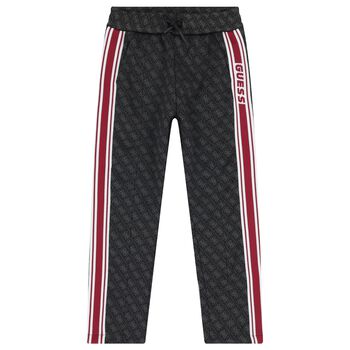Boys Black & Red Logo Joggers