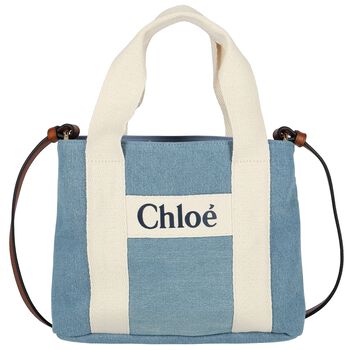 Girls Blue Logo Denim Handbag