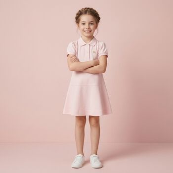 Younger Girls Pink Logo Dress