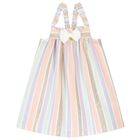 Girls Multi-Coloured Striped Jacquard Dress, 1, hi-res