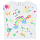 Younger Girls White Logo T-Shirt, 1, hi-res