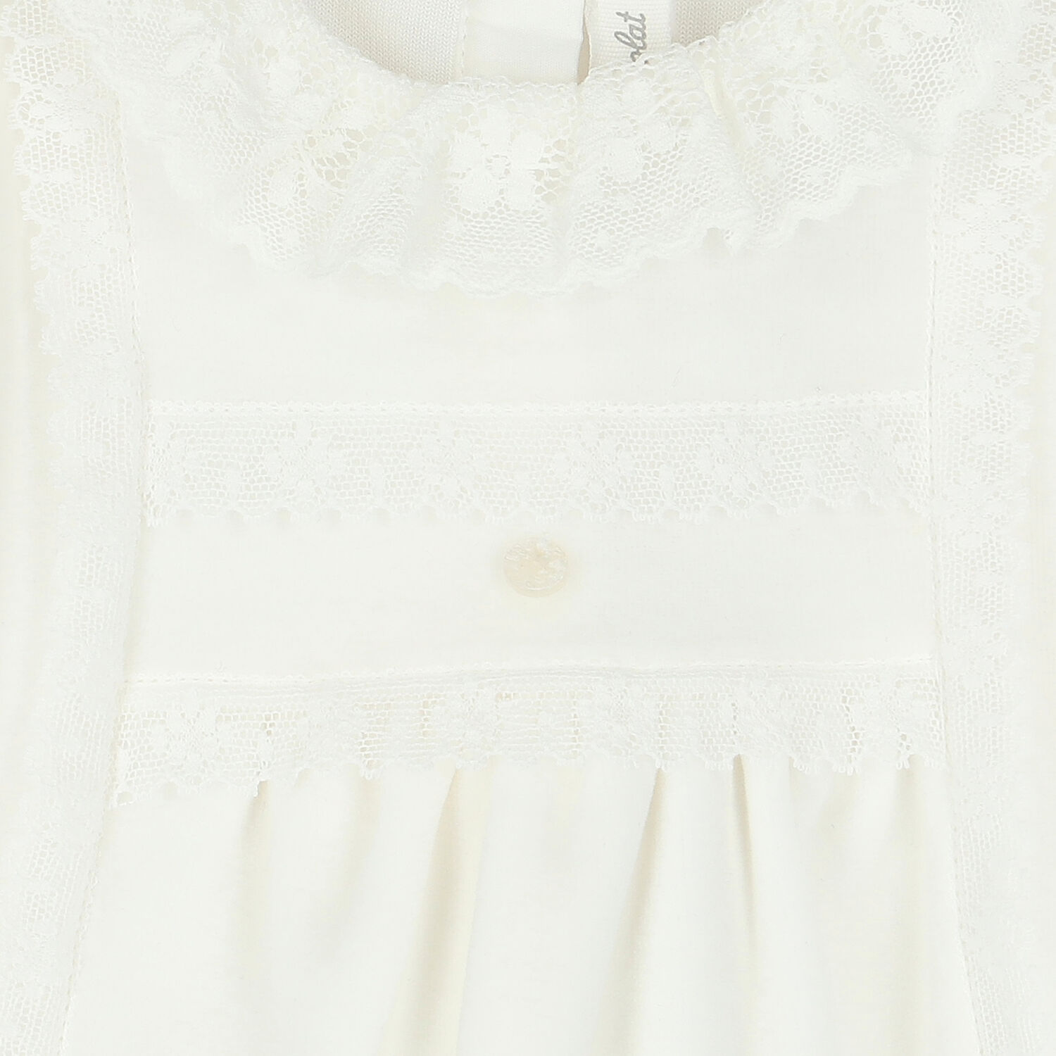 Baby Girls Ivory Lace Babygrow, 1, hi-res