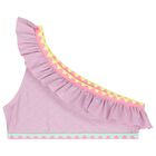 Girls Lilac Ruffled Bikini , 1, hi-res