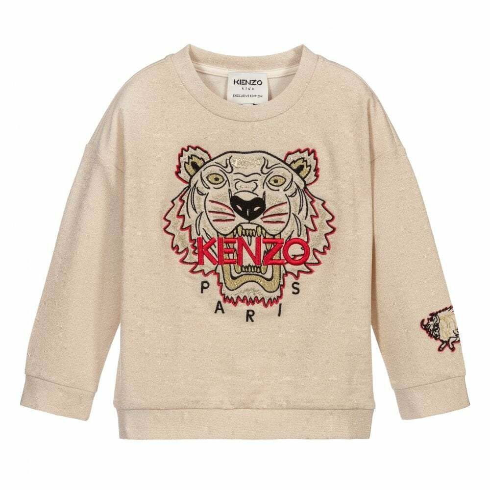 Løsne Ægte Kælder KENZO KIDS Girls Gold Tiger Sweatshirt | Junior Couture USA
