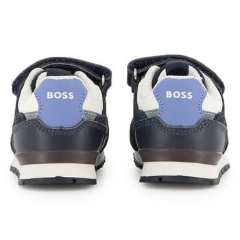 Boys Mini Me Black Logo Trainers