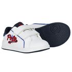 Boys White Logo Trainers, 1, hi-res