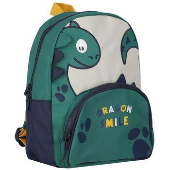 Younger Boys Green Dinosaur Backpack ( 27CM )