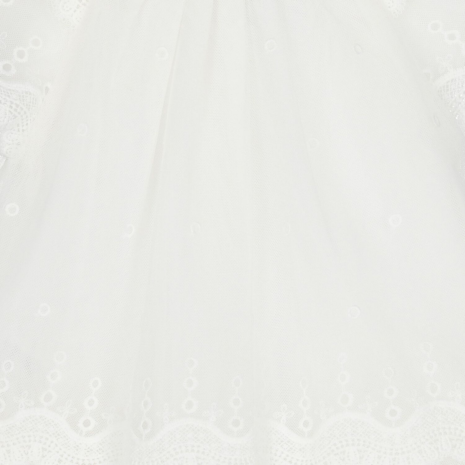 Younger Girls Ivory Embroidered Tulle Dress, 3, hi-res