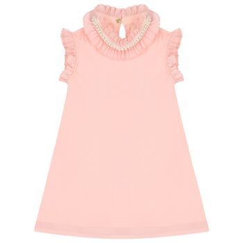 Girls Pink Ruffled Dress