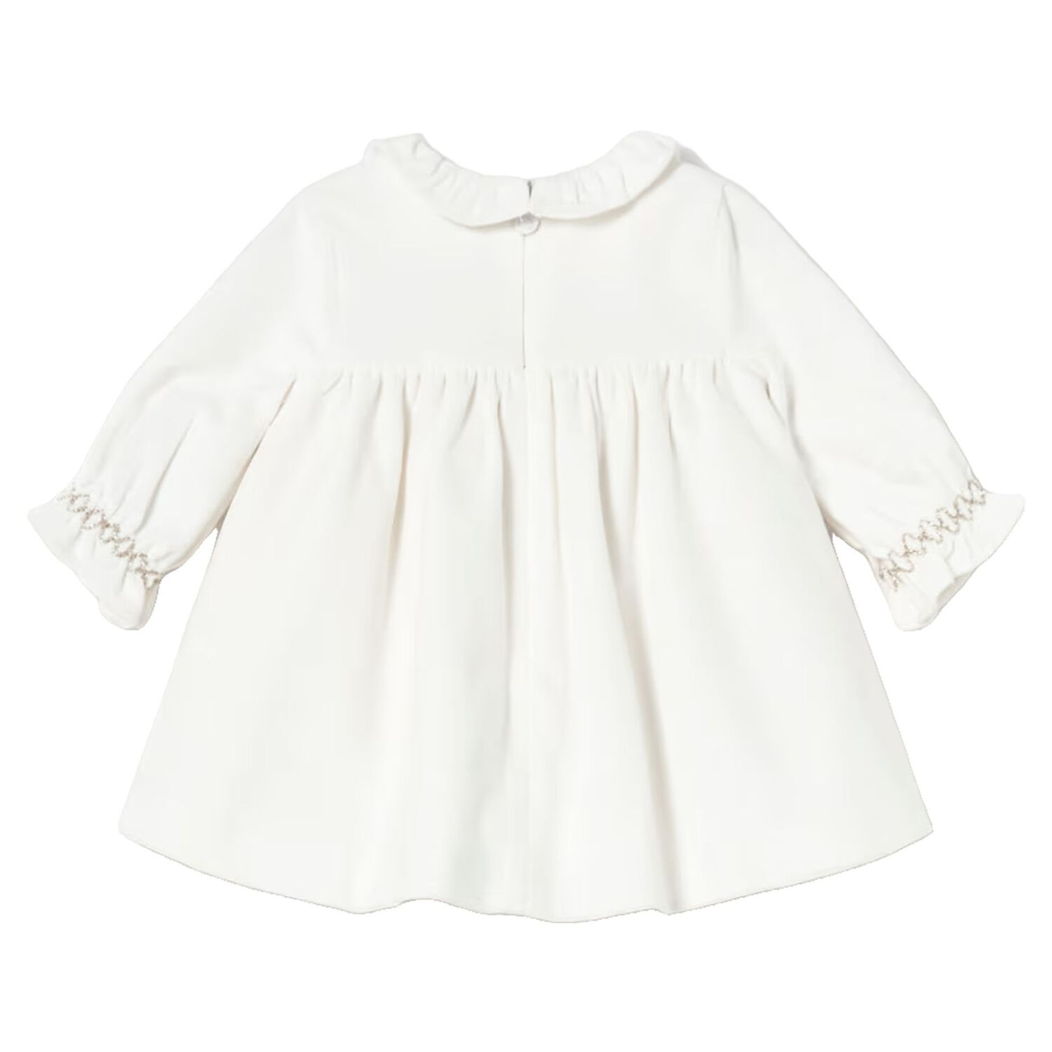 Baby Girls Ivory Embroidered Dress, 2, hi-res