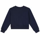 Girls Navy Blue Logo Sweatshirt, 2, hi-res