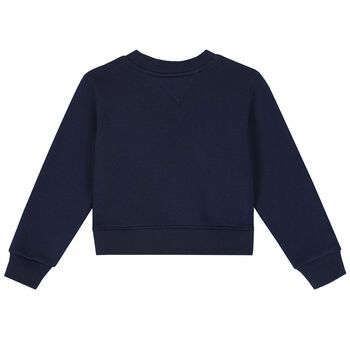 Girls Navy Blue Logo Sweatshirt