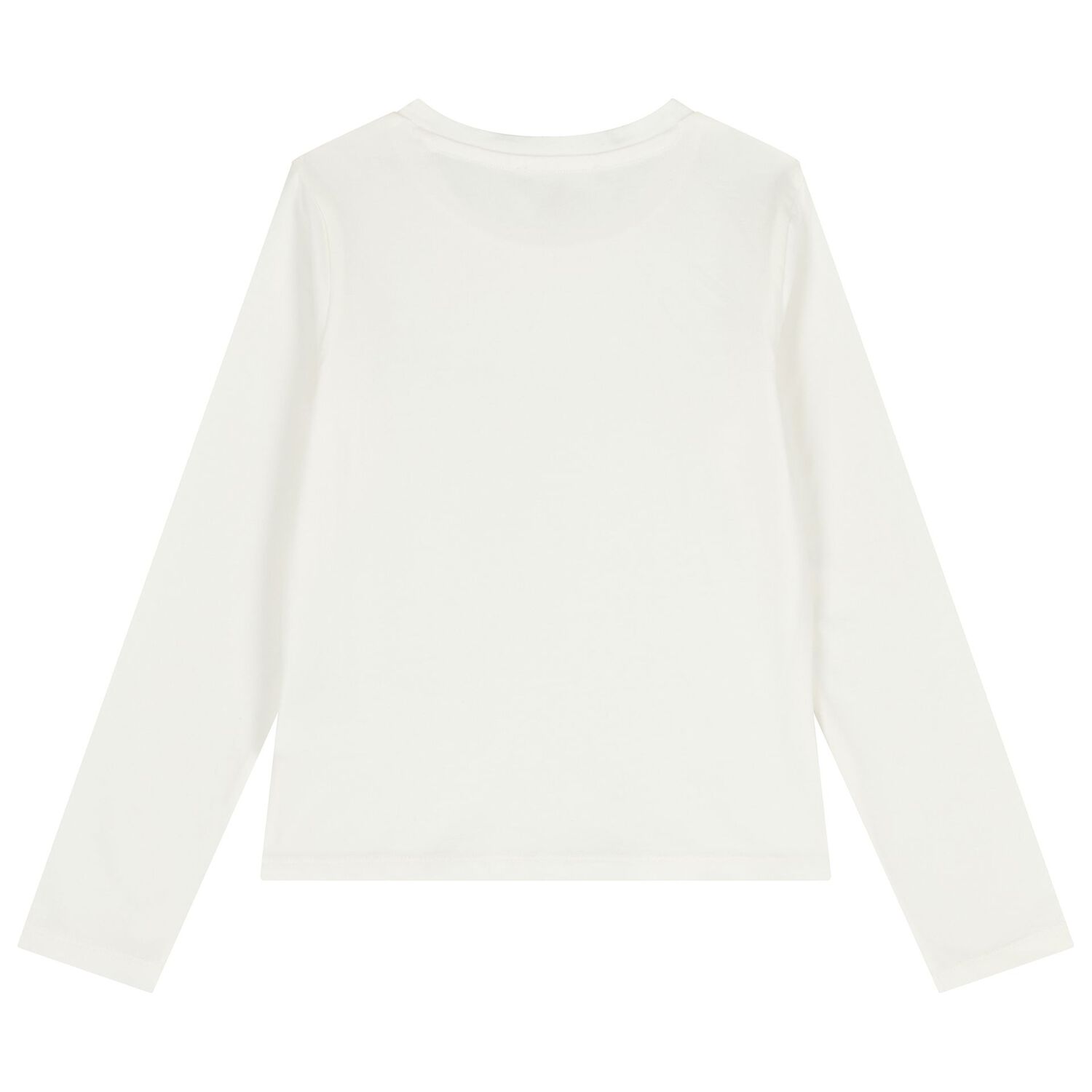 Girls White Logo Long Sleeve Top, 2, hi-res