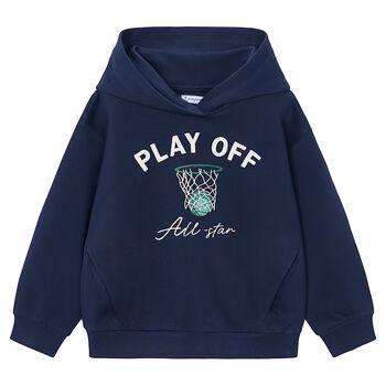 Boys Navy Blue Hooded Top